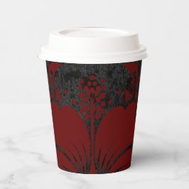 Eleganter roter Damast Weihnachtsgeschmack elegant Pappbecher