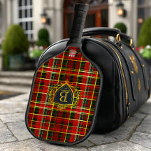 Eleganter roter Gold-Tartan mit Monogramm für Unte