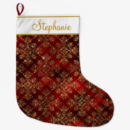 Eleganter Roter Individuelle Name Großer Weihnachtsstrumpf
