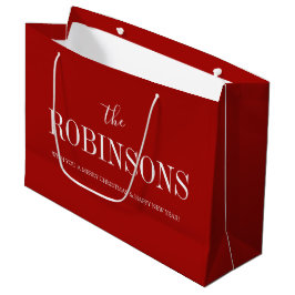 Eleganter Roter Individuelle Name Weihnachten Große Geschenktüte