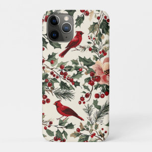 Eleganter roter Kardinal-Winter-Botanik-Cream Case-Mate iPhone Hülle