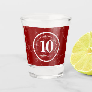 Eleganter Roter Marmor 10 Jahre Arbeit Jahrestag Schnapsglas