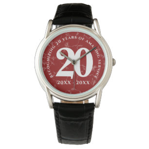 Eleganter Roter Marmor 20 Jahre Arbeit Jubiläum Armbanduhr