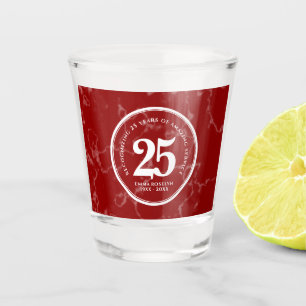 Eleganter Roter Marmor 25 Jahre Arbeit Jahrestag Schnapsglas