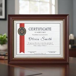 Eleganter Roter und Goldener Leistungsauszeichnung