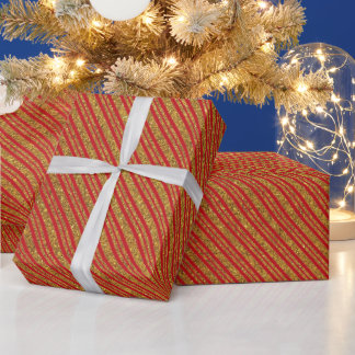 Eleganter, roter und goldfarbener Glitzer Geschenkpapier