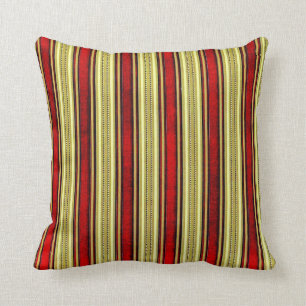 Eleganter roter und goldgestreifter Throw PIllow Kissen