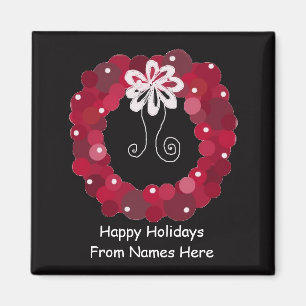 Eleganter roter Weihnachtskranz Magnet