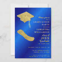 Eleganter Royal Blue and Gold Abschluss