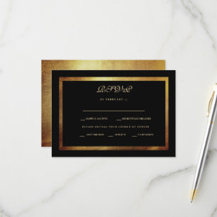 Eleganter RSVP für Black & Gold-Hochzeit