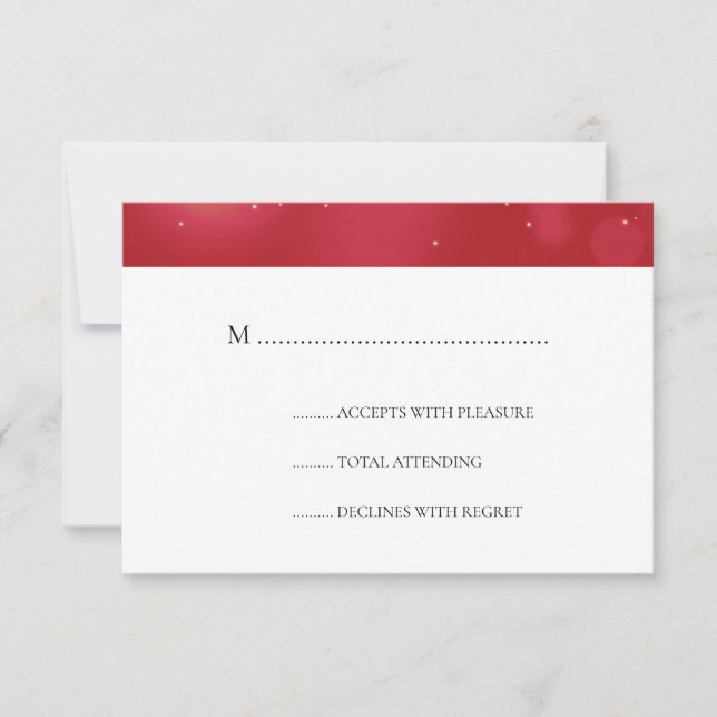 Eleganter RSVP für Red & Gold Weihnachten (Vorderseite)