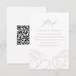 Eleganter RSVP mit Grauer Blütenhochzeit und QR-Co