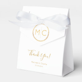 Eleganter Rustic Gold Monogram Kranz Vielen Dank Geschenkschachtel