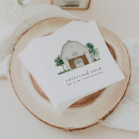 Eleganter Rustikaler Barn Wedding Cocktail Napkins