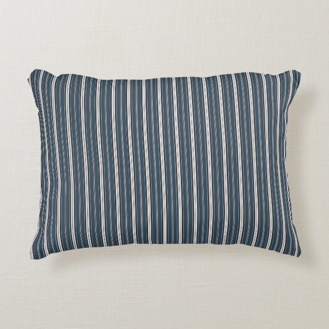 Eleganter Rustikaler Blauer Grauer, französischer  Dekokissen (Vorderseite)