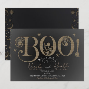 Eleganter rustikaler BOO-magischer Halloween-Antra Einladung