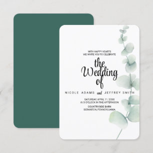 Eleganter rustikaler Eukalyptus Verlasse Grüne Hoc Einladung