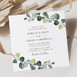 Eleganter rustikaler Eukalyptus Verlasse Grüne Hoc Einladung<br><div class="desc">Diese elegante Kollektion mit Aquarellfarben-Eukalyptus-Blätter,  gepaart mit einem klassischen Serif-Schriftart in Schwarz,  mit einem Monogramm auf der Rückseite. Matching-Elemente verfügbar.</div>