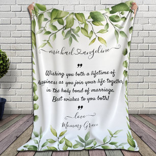 Eleganter rustikaler Eukalyptus Verlasse Grüne Hoc Fleecedecke