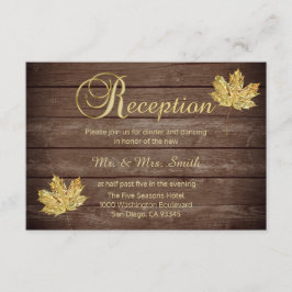 Eleganter Rustikaler Fall Country Wedding Empfang Begleitkarte