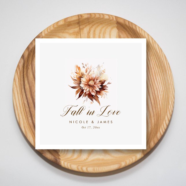 Eleganter Rustikaler Fall in Liebe Kalligraphie Ho Serviette (Elegant Rustic Fall In Love Calligraphy Wedding Napkins)