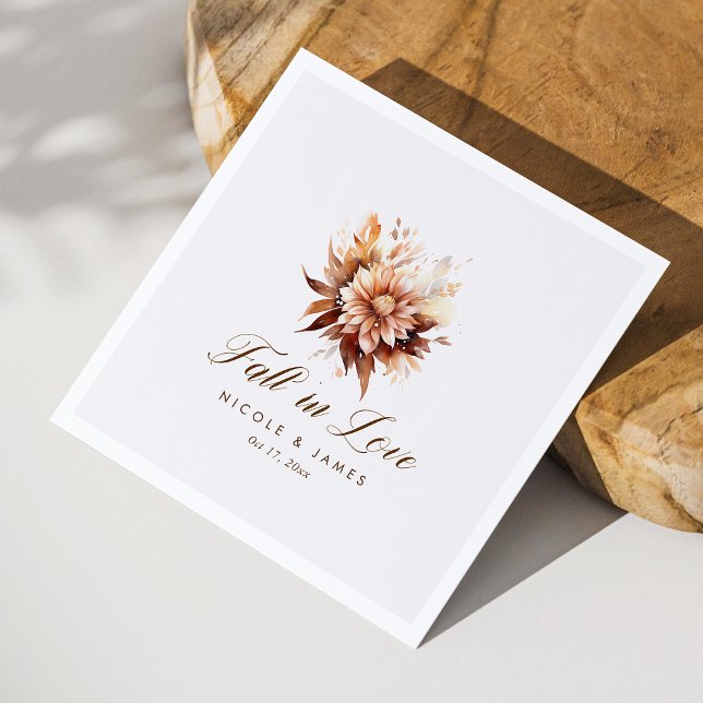 Eleganter Rustikaler Fall in Liebe Kalligraphie Ho Serviette (Elegant Rustic Fall In Love Calligraphy Wedding Napkins )