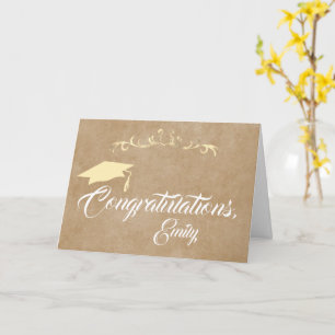 Eleganter Rustikaler Glückwunsch Graduate Abschlus Karte