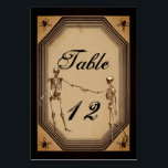 Eleganter rustikaler Gotischer Deko Skelettons Tis Tischnummer<br><div class="desc">Dieses Design der Hochzeitsempfangskarte ist perfekt für Halloween-Hochzeiten geeignet und bietet einen Vintagen,  altertümlichen Stil mit achteckigen Rahmen im Deko und Spinnen in den Ecken mit zwei handgeführten Skeletten in einem rustikalen,  gotischen Stil. Design by Holiday Hearts Designs mit Vintagen Bildern (Rechte vorbehalten).</div>