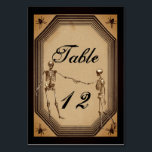 Eleganter rustikaler Gotischer Deko Skelettons Tis Tischnummer<br><div class="desc">Dieses Design der Hochzeitsempfangskarte ist perfekt für Halloween-Hochzeiten geeignet und bietet einen Vintagen,  altertümlichen Stil mit achteckigen Rahmen im Deko und Spinnen in den Ecken mit zwei handgeführten Skeletten in einem rustikalen,  gotischen Stil. Design by Holiday Hearts Designs mit Vintagen Bildern (Rechte vorbehalten).</div>