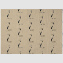 Eleganter, rustikaler Kraft Mit Monogramm Name Seidenpapier