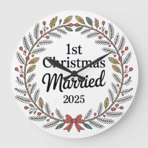 Eleganter Rustikaler Kranz 1. Weihnachten Verhei Große Wanduhr