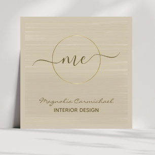 Eleganter Rustikaler Minimalistischer Earth Tone Quadratische Visitenkarte