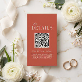 Eleganter Rustikaler Minimalistischer Hochzeits-QR Begleitkarte
