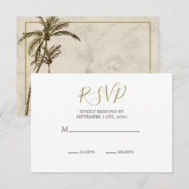 Eleganter Rustikaler Palm Tree Chic Wedding RSVP Karte