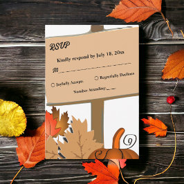 Eleganter rustikaler Pumpkin Herbst verlässt Hochz RSVP Karte