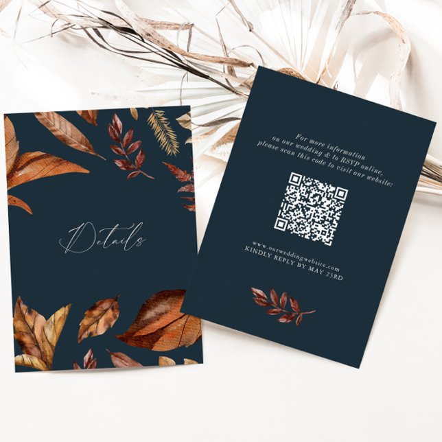Eleganter Rustikaler QR-Code für Hochzeitsnacht Begleitkarte (Von Creator hochgeladen)