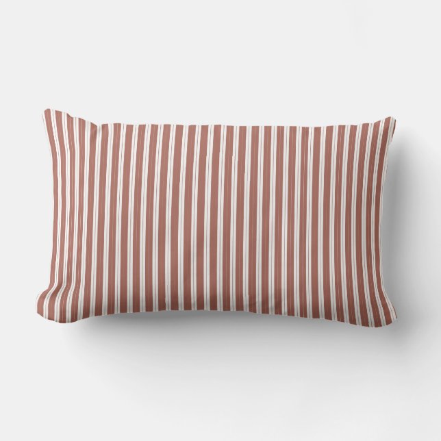 Eleganter Rustikaler Roter Streifen Lendenkissen (Vorderseite)