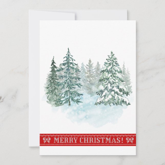 Eleganter Rustikaler Weihnachtsbaum Feiertagskarte (Vorderseite)