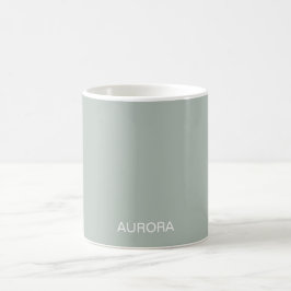 Eleganter Sage Green Personalisiert Name - Kaffeetasse