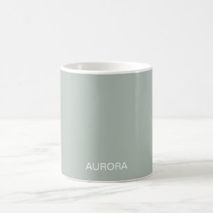Eleganter Sage Green Personalisiert Name - Kaffeetasse