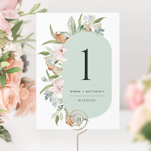 Eleganter Salbei, Erdige Blüten Hochzeitstisch Num