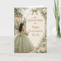 Eleganter Salbei und Elfenbein-Quinceañera