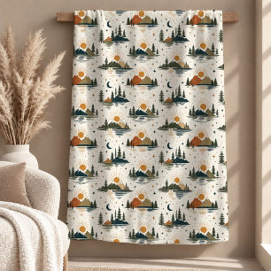 Eleganter Salbeigrüner Boho-Regenbogen-Decke Fleecedecke