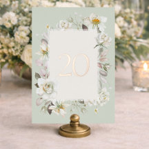 Eleganter Salbeigrüner Hochzeitstisch Nummer – Ech