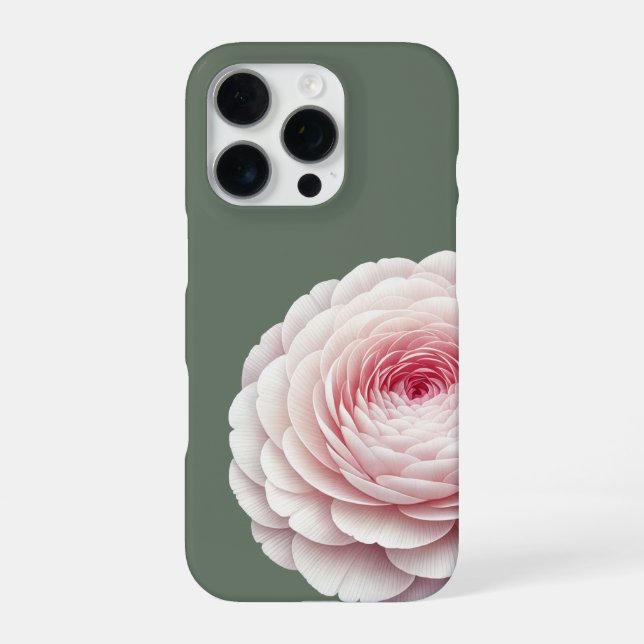 Eleganter Salbeigrüner Rosa Blumenstrauß iPhone 16 Pro Hülle (Rückseite)