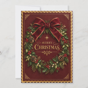 Eleganter Samt-Schleifen-Weihnachten, Luxuriöse Bo Dankeskarte