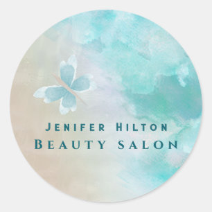 Eleganter, sanfter Boho-Schmetterling Runder Aufkleber