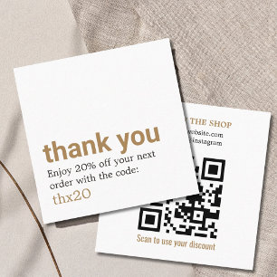 Eleganter sauberer fetter Dankeschön-QR-Code Rabattkarte