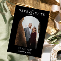 Eleganter Save the Date Foto-Bogenrahmen einfach