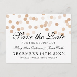 Eleganter, Save the Date Kupferfolienleuchter Glit Ankündigungspostkarte